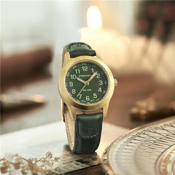 Slim Minimalist Quartz Analog Watch for Women, Gold-Tone Case - Picture 2 of 8